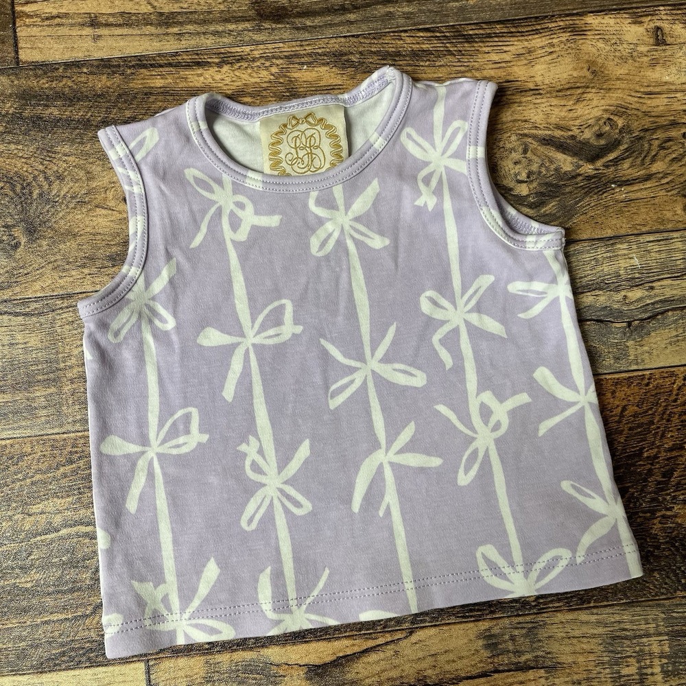The Beaufort Bonnet Company Lavender Braselton Bows Tank Top Baby Girl 0-6m Pima